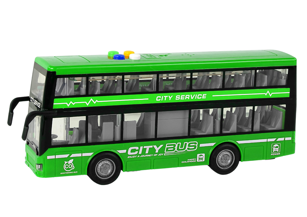 Zeleni dupli gradski autobus 1:16 za igru