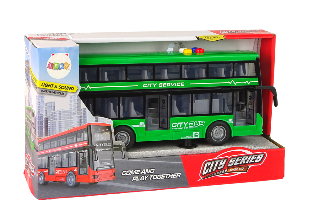 Zeleni dupli gradski autobus 1:16 za igru
