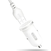 XO Auto punjač s USB - C kabelom 2x USB 2,1A - Bijela KP31793