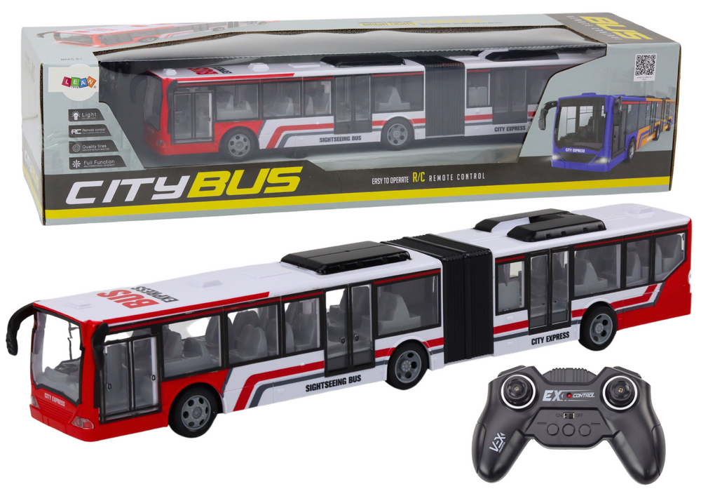 Autobus harmonika na daljinsko upravljanje 44,5 cm - crveno/bijeli