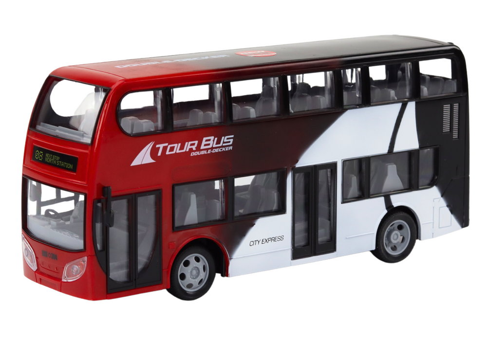 Autobus na kat na daljinsko upravljanje Double Decker - crveno/crni