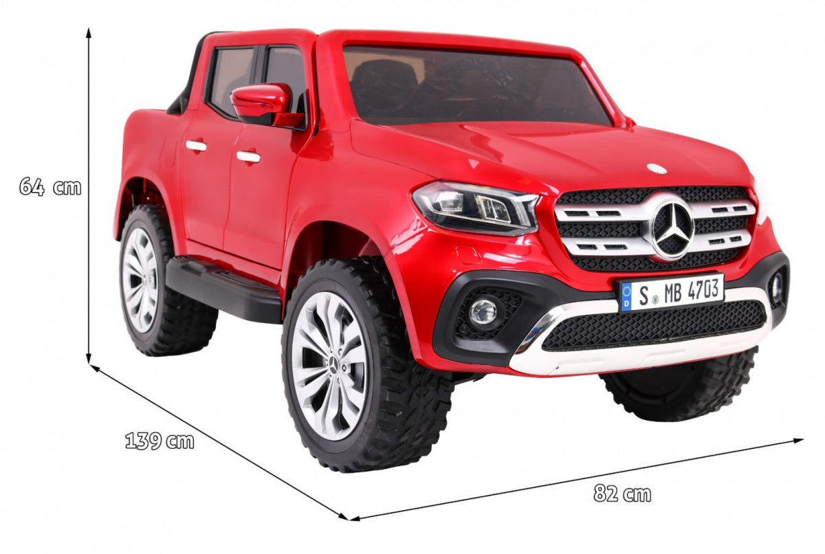 Licencirani auto na akumulator Mercedes Benz X-Class MP4 - crveni/lakirani
