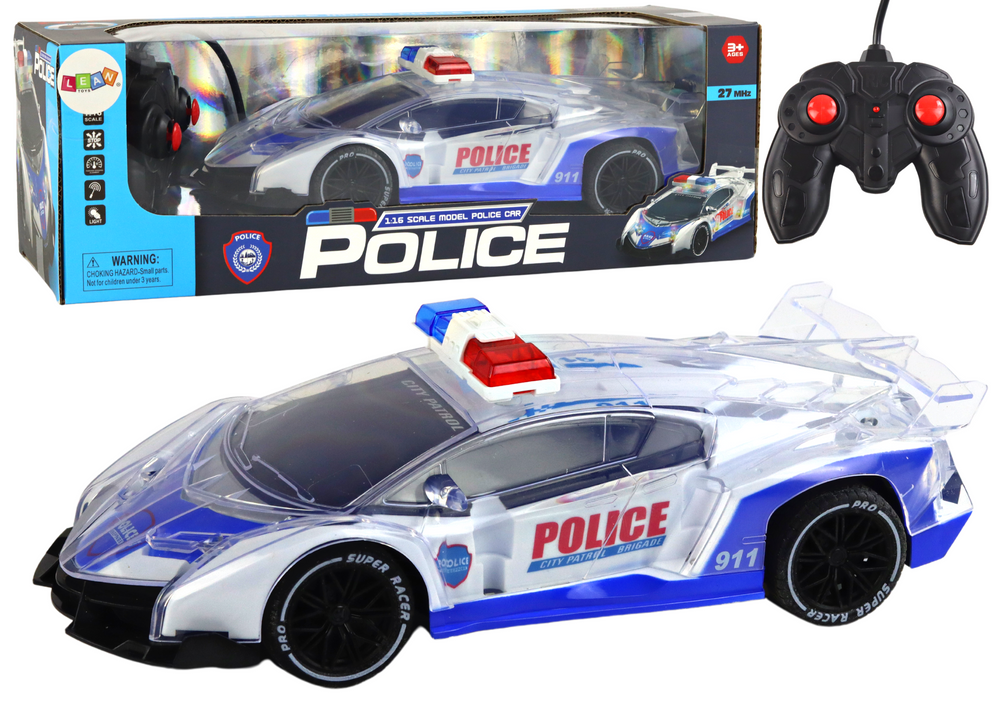 Auto na daljinsko upravljanje Police Sports 1:16 Lights
