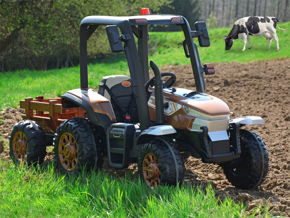 Veliki traktor s prikolicom 4×4 – plavi