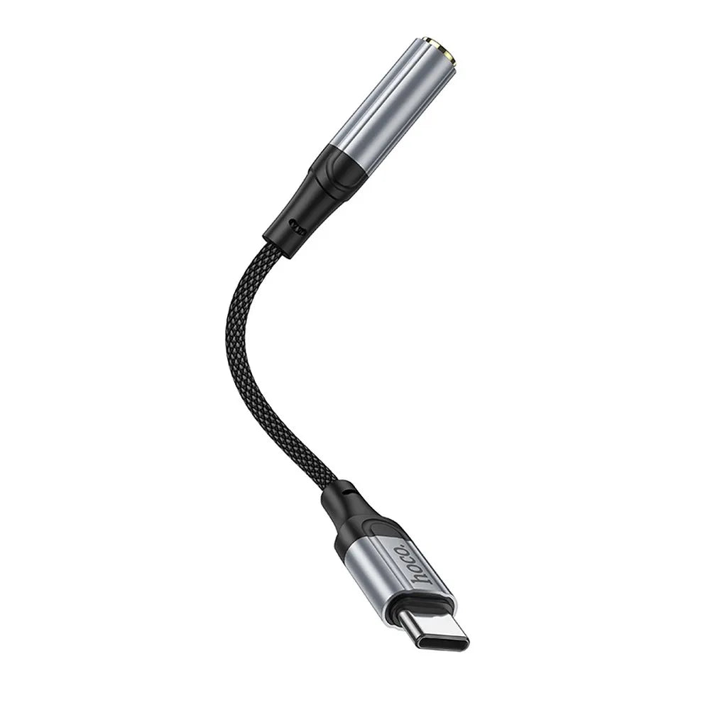 HOCO AUX adapter Type - C na Jack 3,5 mm LS36 12 cm crni