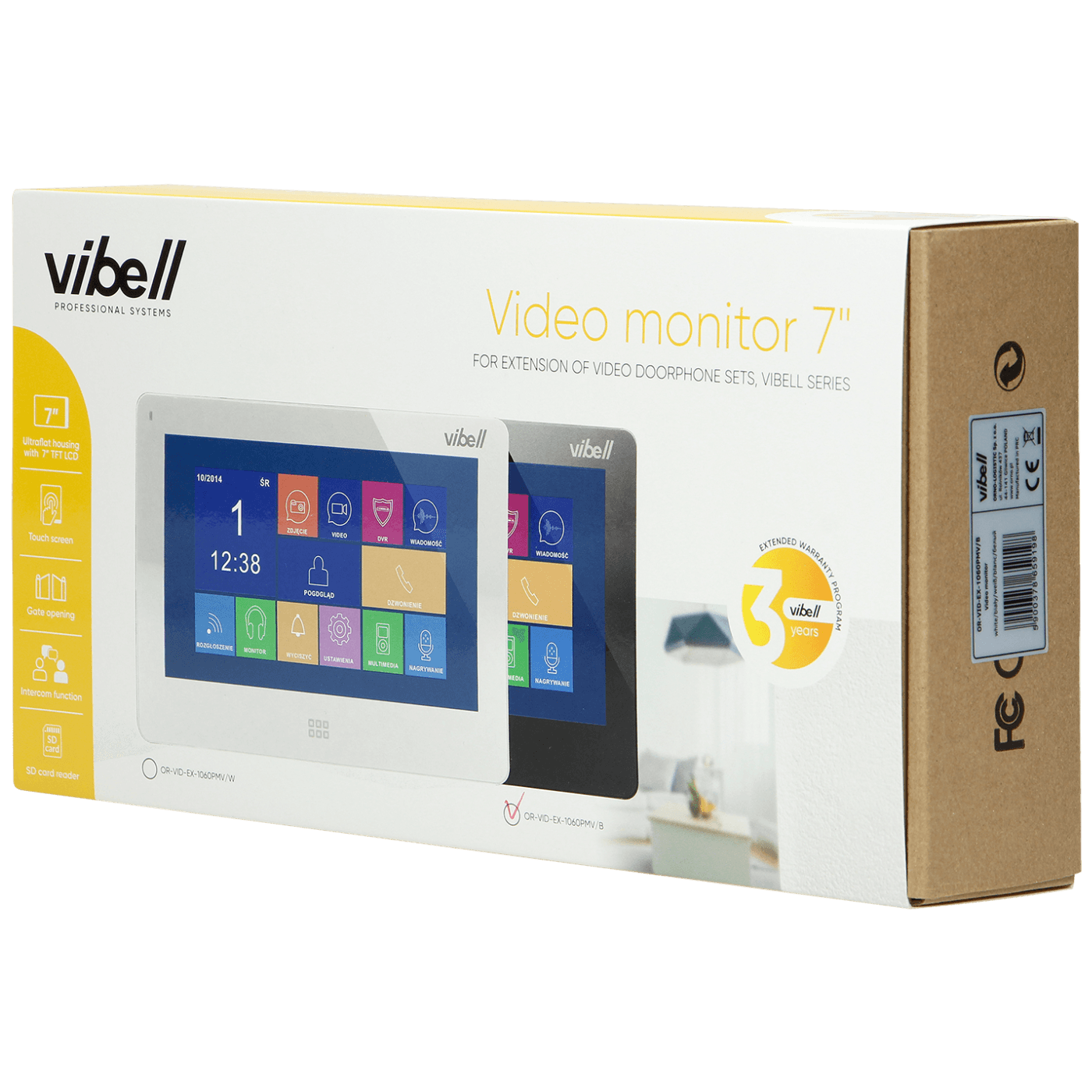 Vibell Video interkom, vnitřní jednotka, řada Vibell - OR-VID-EX-1060PMV/B