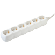 home Produžni kabel, 6 utičnice, 1.5mm², 5 met, bijeli - NV 6-5/WH/1,5