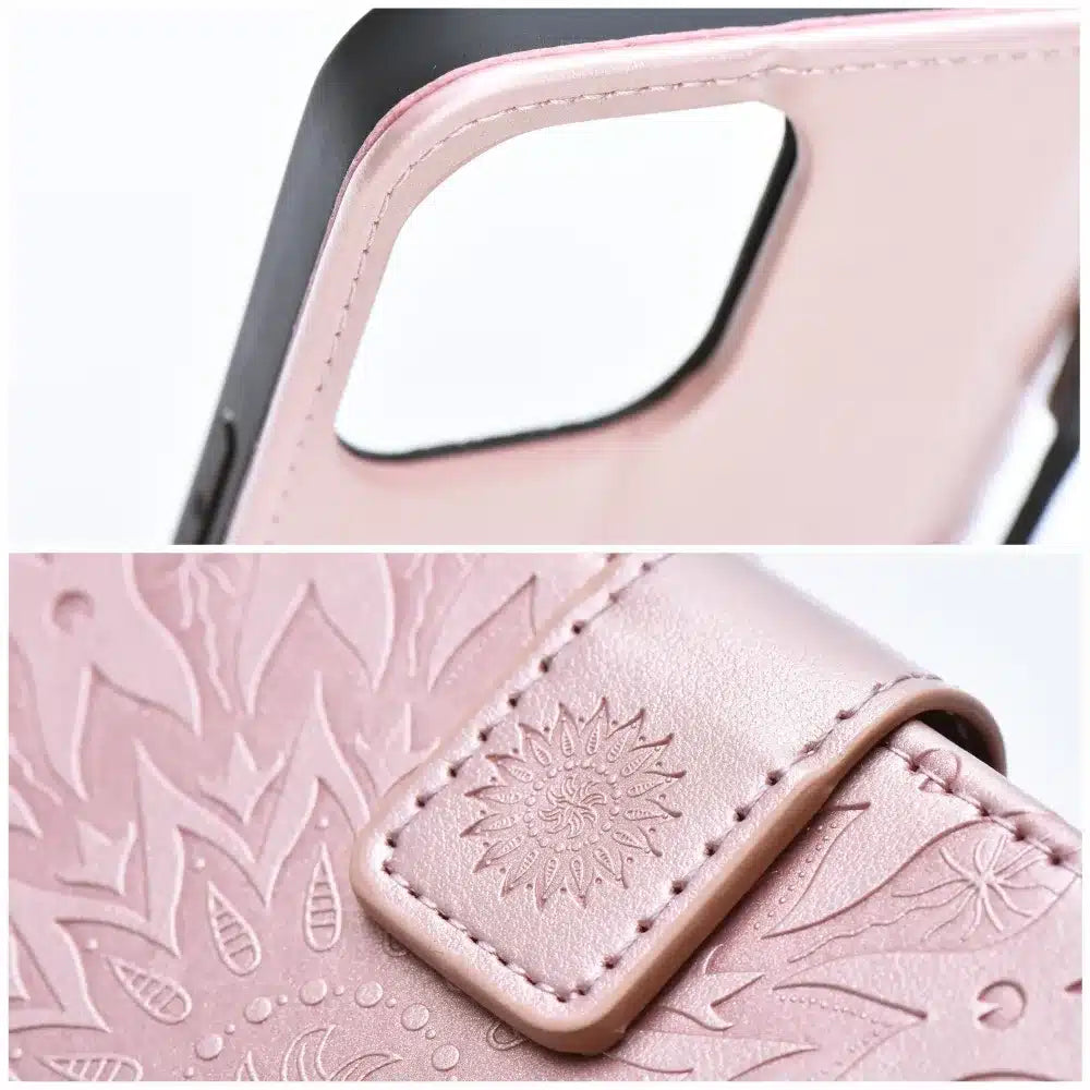 MEZZO Book case flipové pouzdro pro XIAOMI Redmi 12 4G / 12 5G mandala gold pink