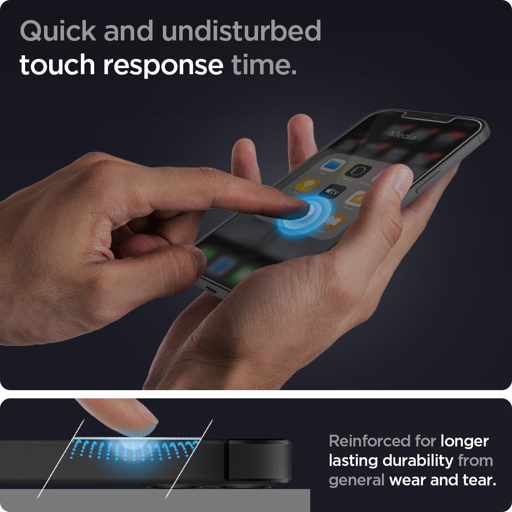 Spigen - Glas.TR Slim - iPhone 12 / 12 Pro - Prozirni