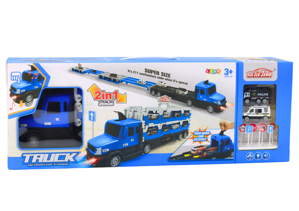 Trkača staza i kamion za igru 1:42 - plavi