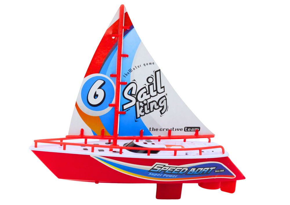 Floating Boat Battery Powered Water Toy Red