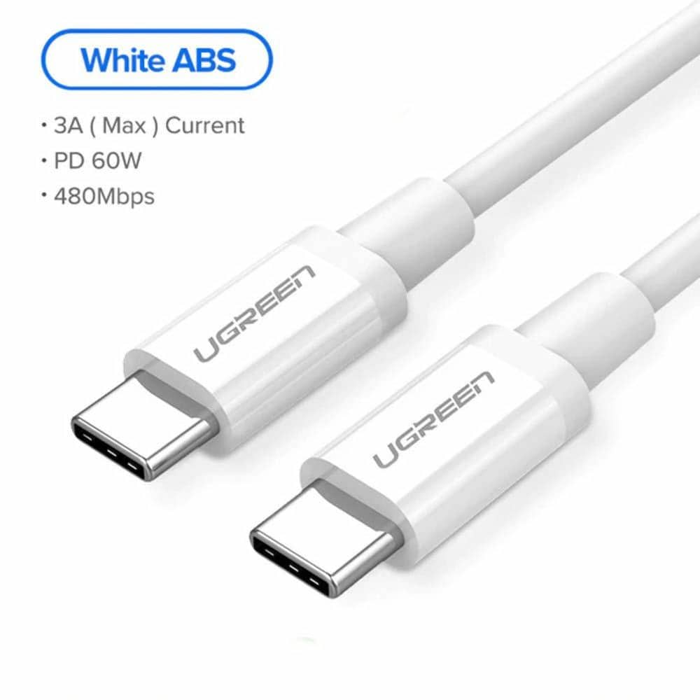 Ugreen - Datový kabel (60520) - USB-C na Type-C PD60W 3A 2m - bílý