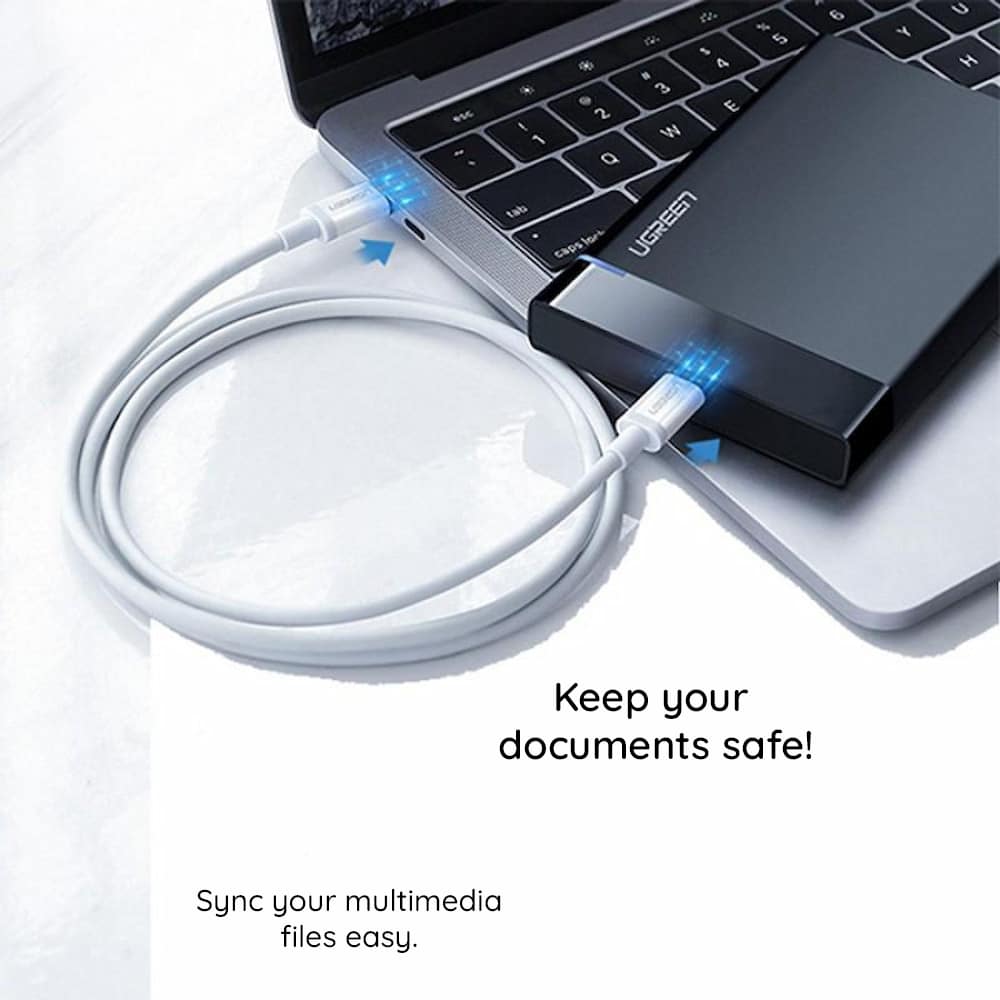 Ugreen - Datový kabel (60520) - USB-C na Type-C PD60W 3A 2m - bílý