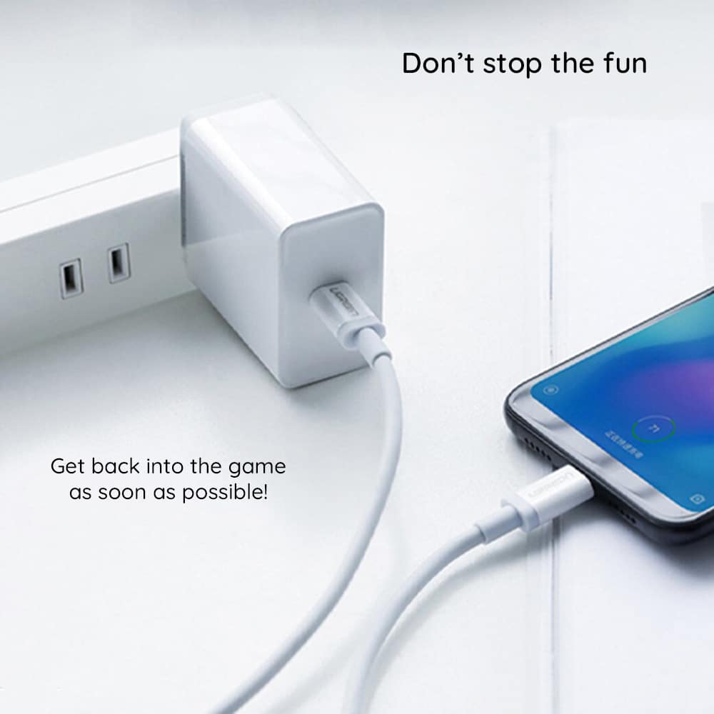 Ugreen - Datový kabel (60520) - USB-C na Type-C PD60W 3A 2m - bílý
