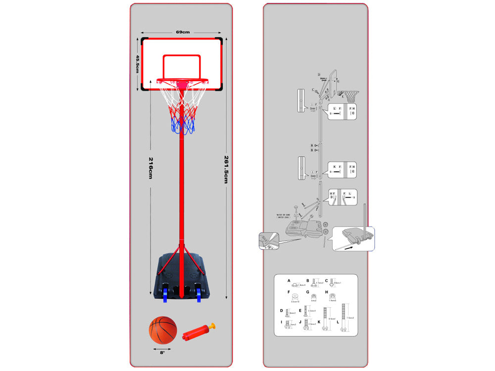 Košarkaški set s košem i loptom
