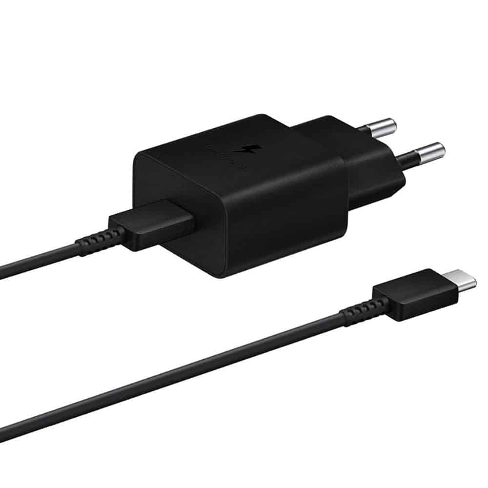 Samsung – Originální síťová nabíječka (EP-T1510XBEGEU) – Rychlé nabíjení Type-C 15W s kabelem Type-C – Černá