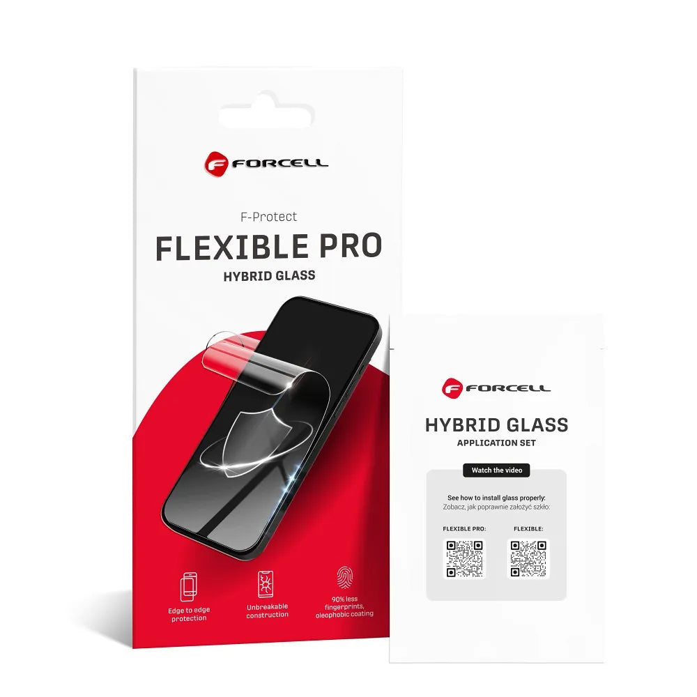Forcell Flexible 5D - hybridní sklo pro Samsung Galaxy S25 Ultra černé (Hot Bending) - funkční čtečka
