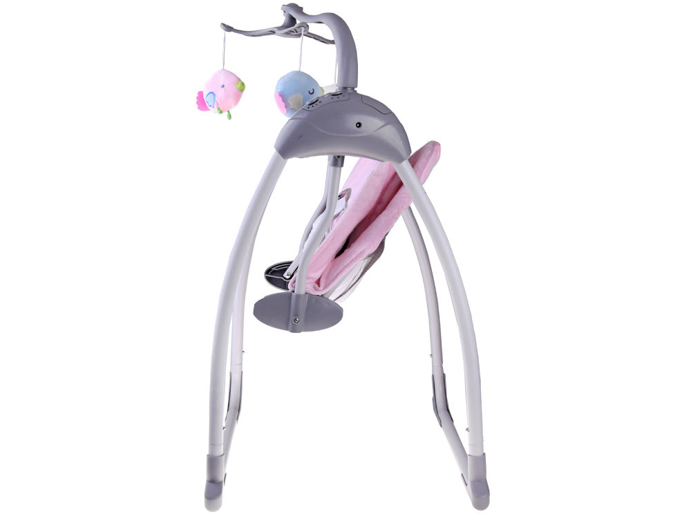 Električna baby ljuljačka pink/grey