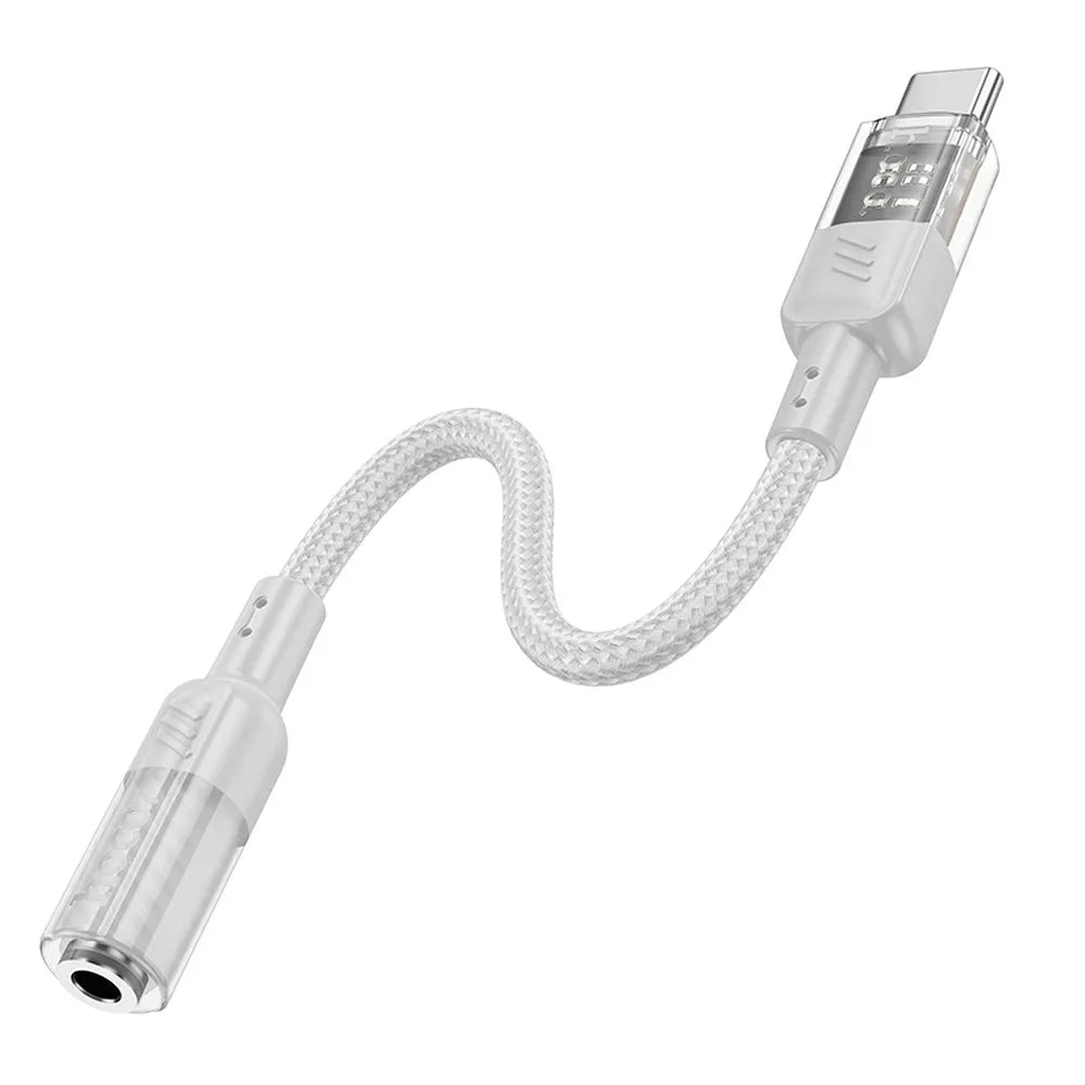 HOCO AUX adapter Type - C na Jack 3.5 mm LS37 15 cm prozirno sivi