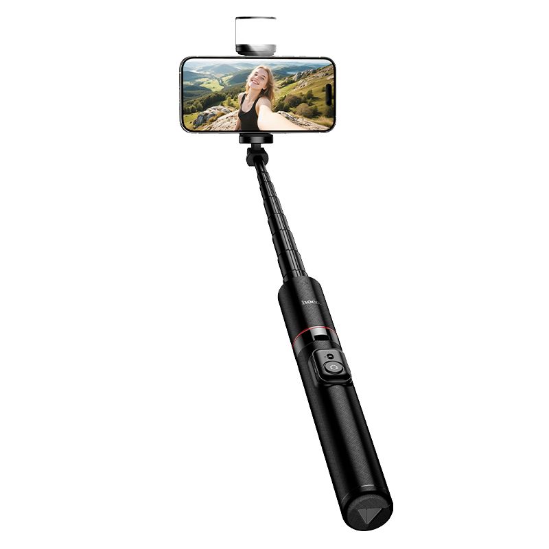 Selfie stick tronožac s bežičnim daljinskim upravljačem + LED svjetlom Hoco K34 crni
