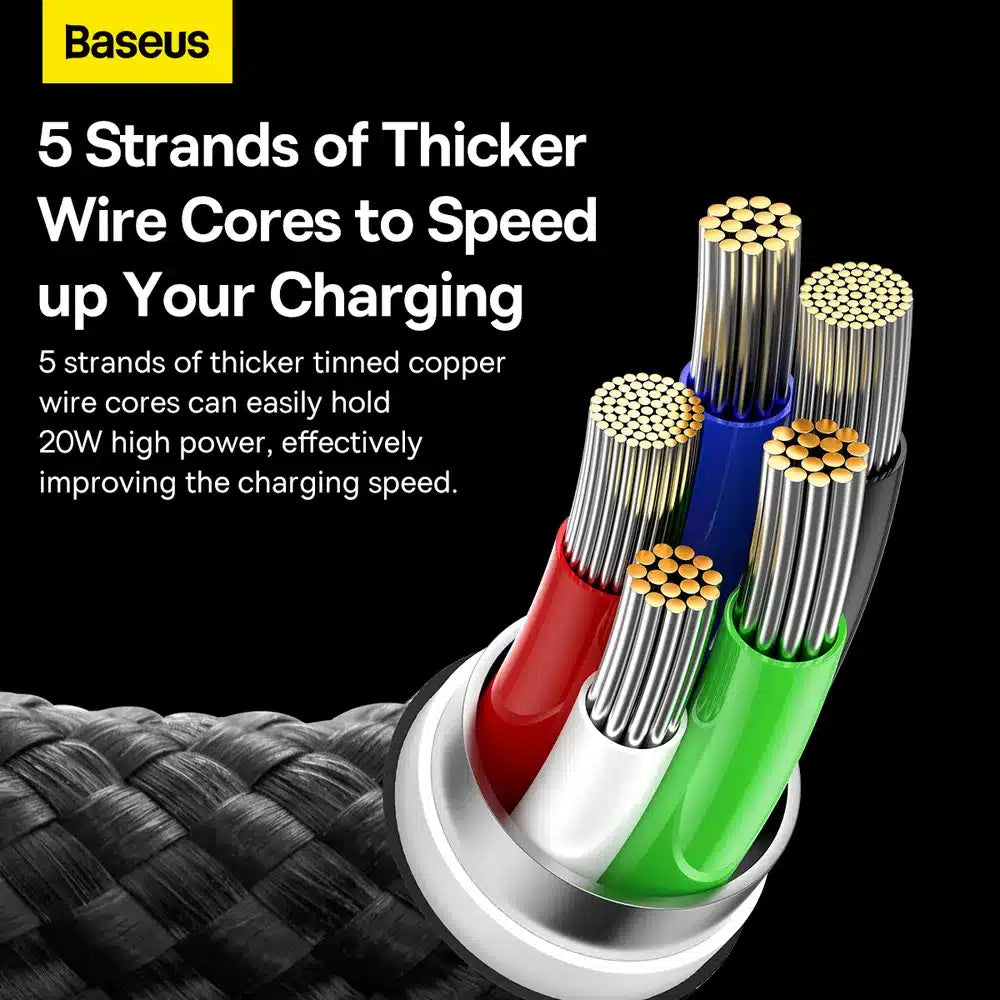 BASEUS kabel Type C pro Apple Lightning 8-pin Power Delivery 20W Glimmer Series CADH000101 2m černá