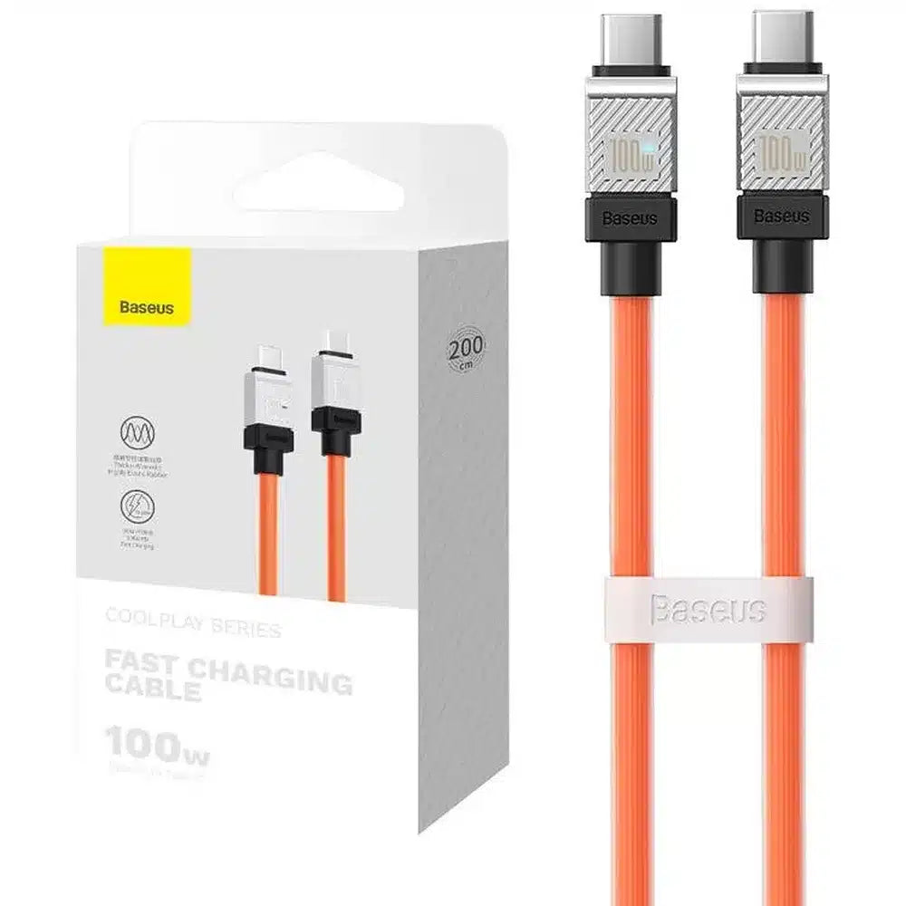 BASEUS kabel Type-C na Type-C CoolPlay Power Delivery 100W 2m oranžový