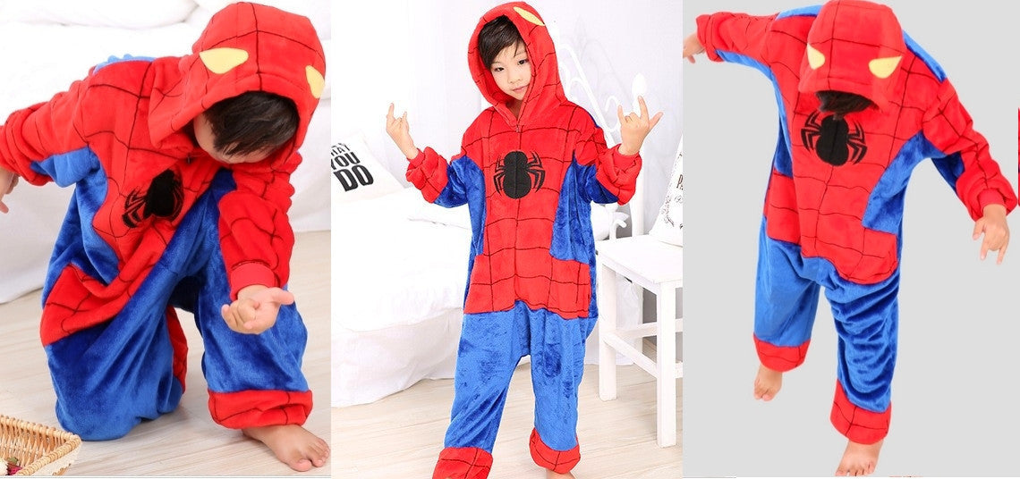 Dětská plyšová kombinéza s motivem superhrdiny dle výběru - Superman, Spiderman
