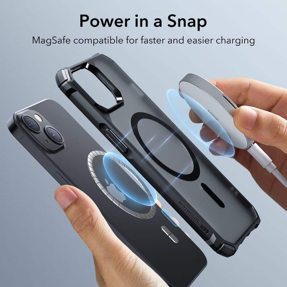 ESR AIR ARMOR HALOLOCK MAGSAFE POUZDRO PRO IPHONE 14 PLUS MRAŽENÁ ČERNÁ