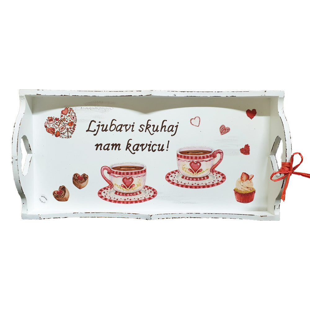 Poslužavnik Ljubavi skuhaj nam kavicu!    Š16122