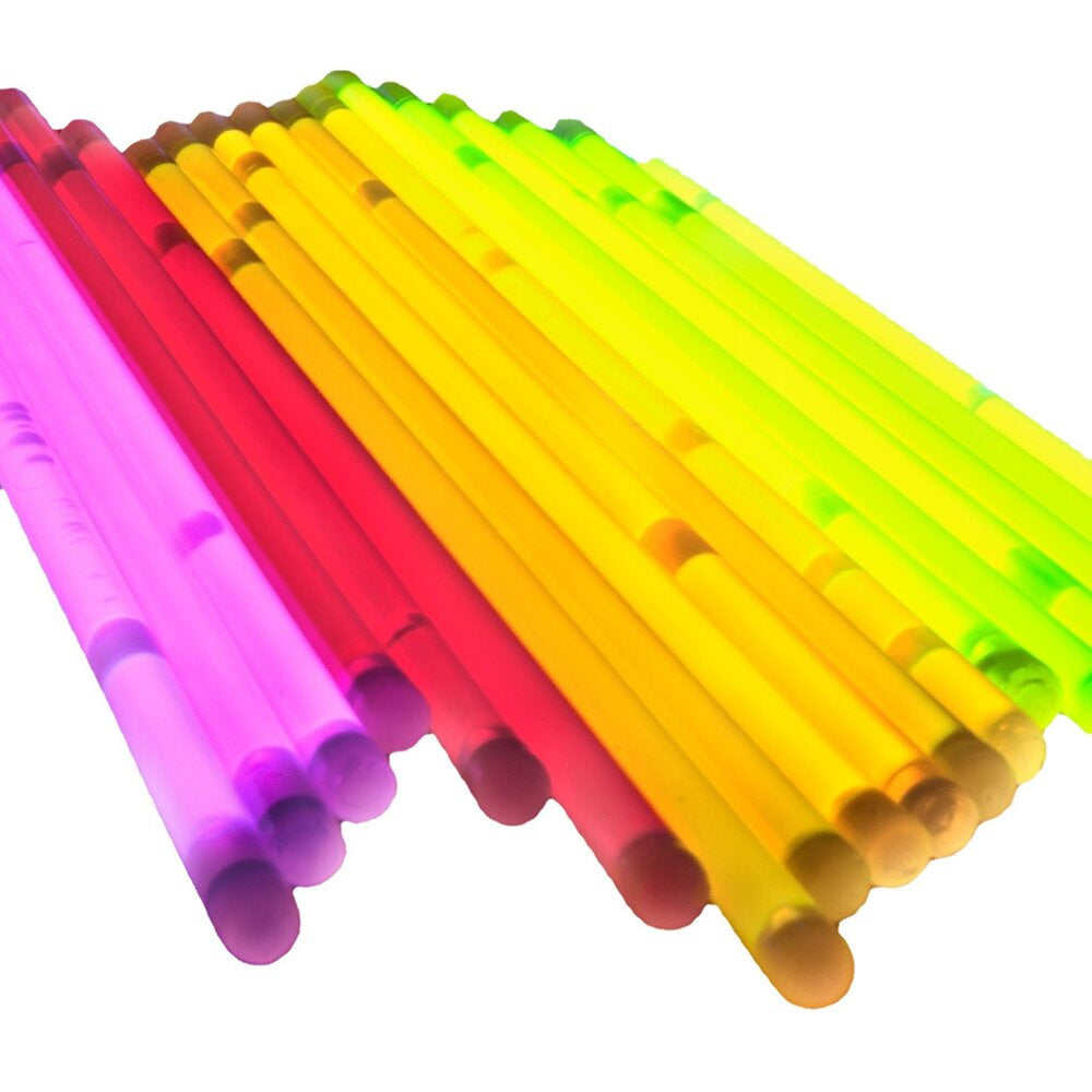 Fluorescentne narukvice za igru koje svijetle u mraku - 100 komada - šarene