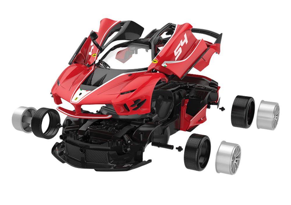 Licencirani auto na daljinsko upravljanje i sastavljanje Rastar  1:18 Ferrari FXXK EVO - crveni - 88 elemenata