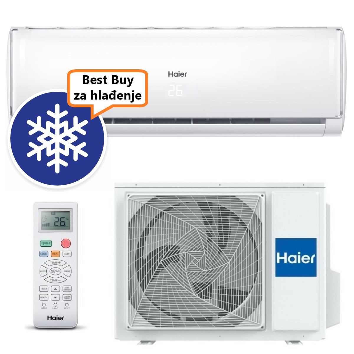 HAIER KLIMA UREĐAJ 7,0kW AS68TDRHRA-THC/1U68WEGFRA-C - Tundra Green Plus, za prostor do 70m2, A++ energetska klasa