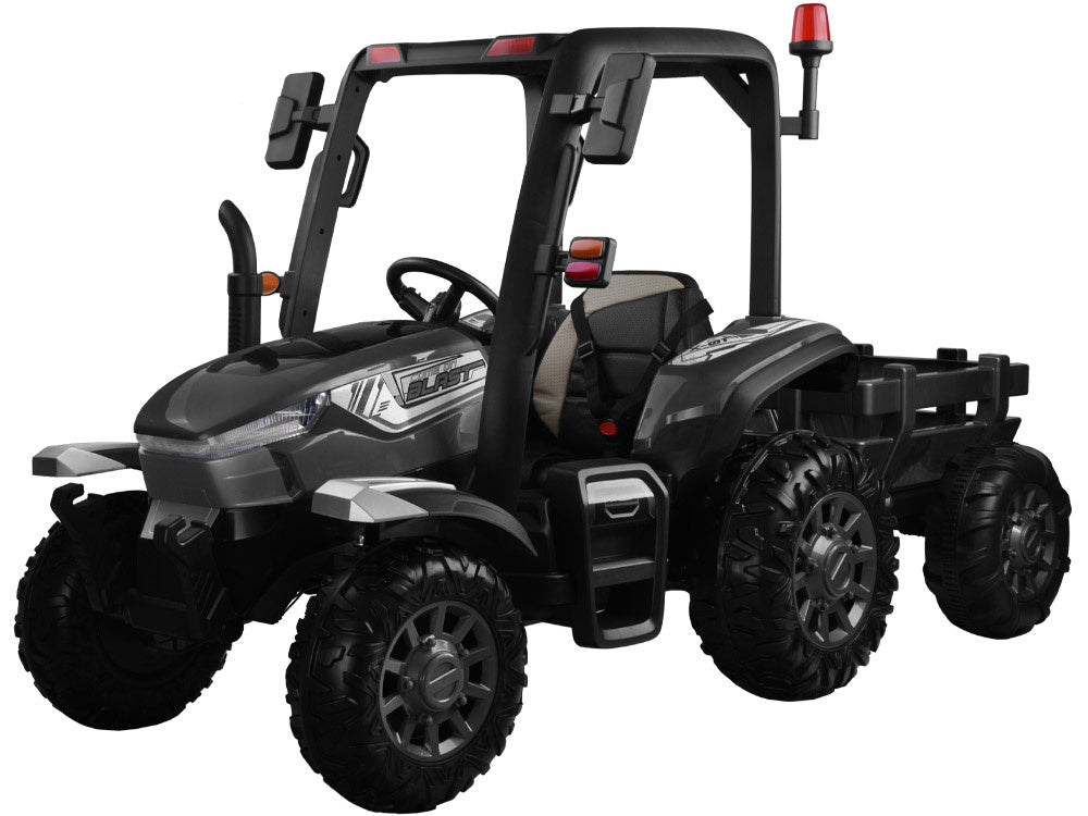 Veliki traktor s prikolicom 4×4 – crni
