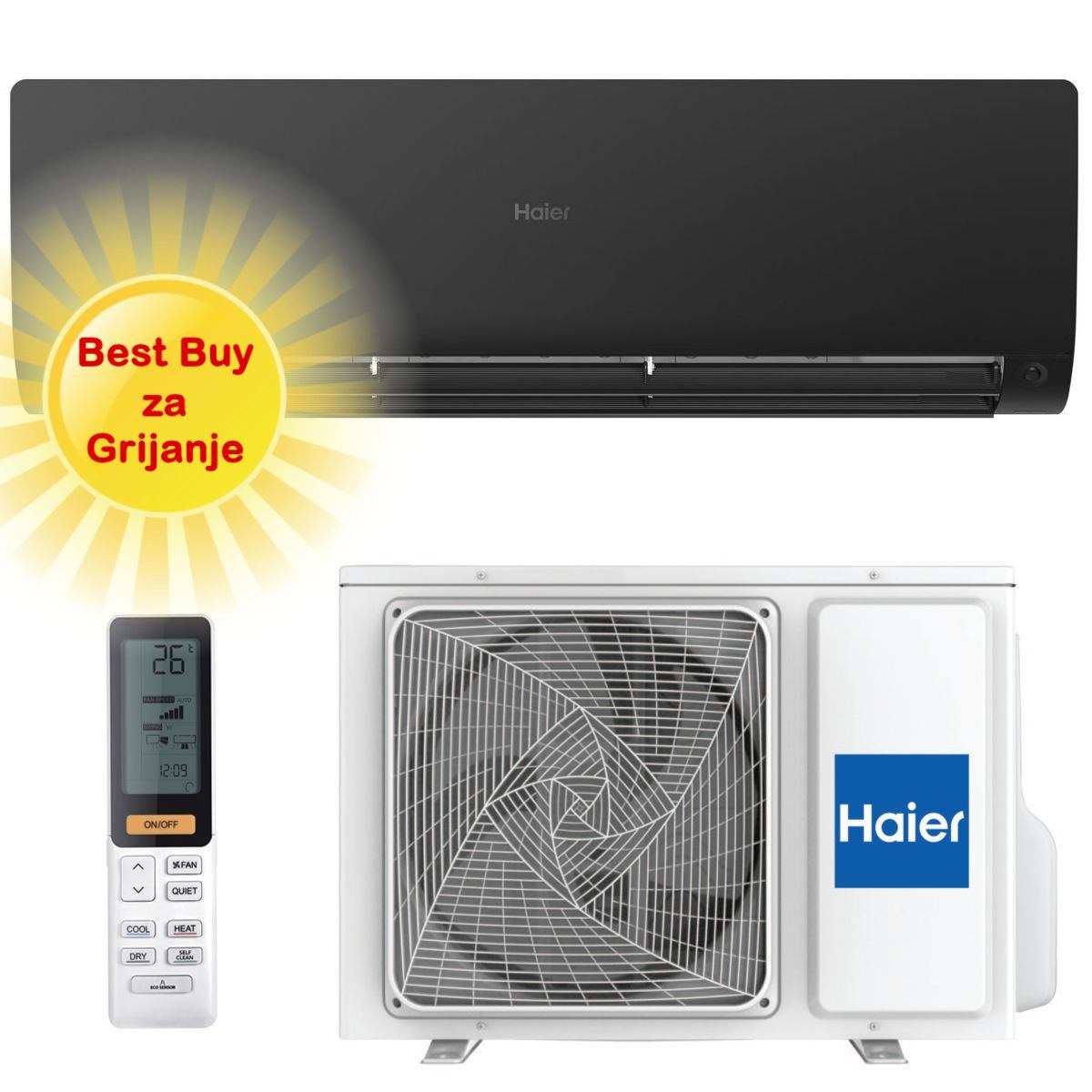 HAIER KLIMA UREĐAJ 5,2kW AS50S2SF1FA-BH/1U50S2SJ2FA - Flexis Plus, za prostor do 50m2, A++ energetska klasa