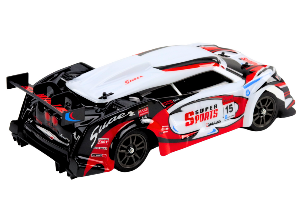 Auto na daljinsko upravljanje Sports Car 1:16 Drift sa promjenjivim kotačima - bijelo/crveni