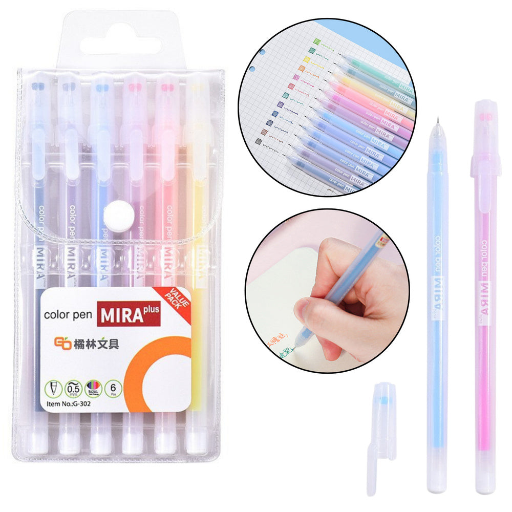 Set of Gel Pens Intense Colors Office School 12 Pieces