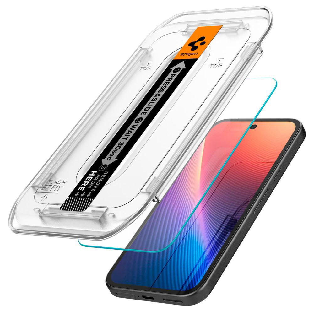Spigen - Glas.tR EZ-FIT AGL08938 (pakiranje od 2 kom) za Google Pixel 9a - Prozirno