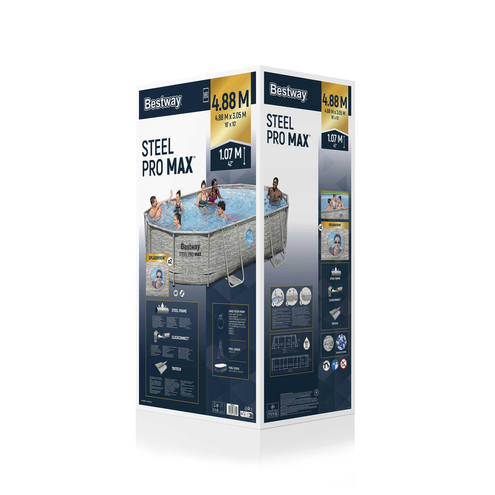 Montažni bazen 427 x 250 x 100 cm Bestway 56946 - sivi