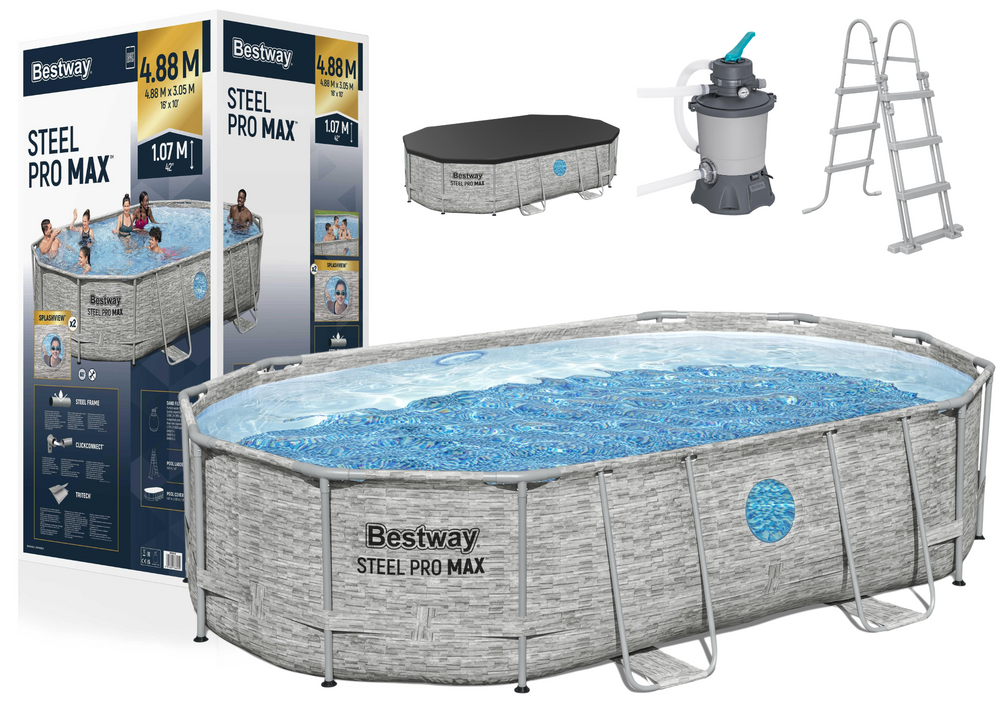 Montažni bazen 427 x 250 x 100 cm Bestway 56946 - sivi