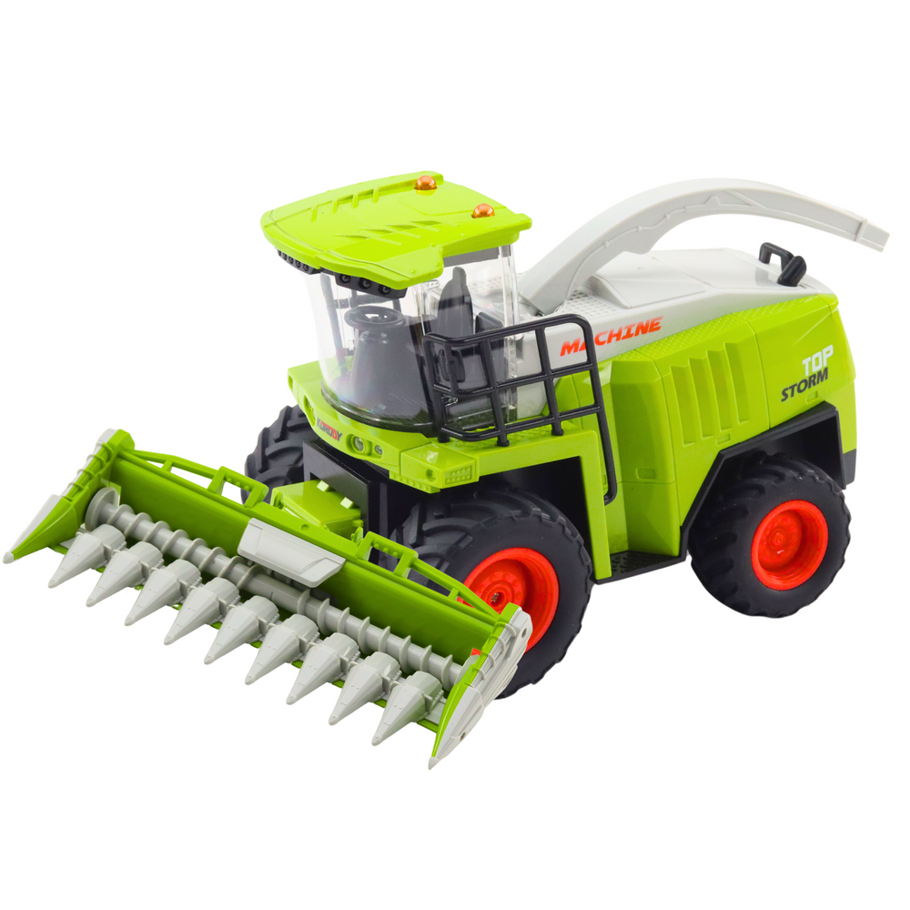 Kombajn na daljinsko upravljanje Combine Harvester s nastavkom za kukuruz 2.4G - zeleno/bijeli