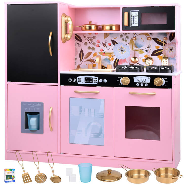 Dječja drvena retro kuhinja pink
