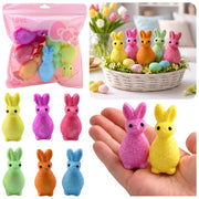 Styrofoam Easter Bunnies Glitter Decorative Colorful 6pcs