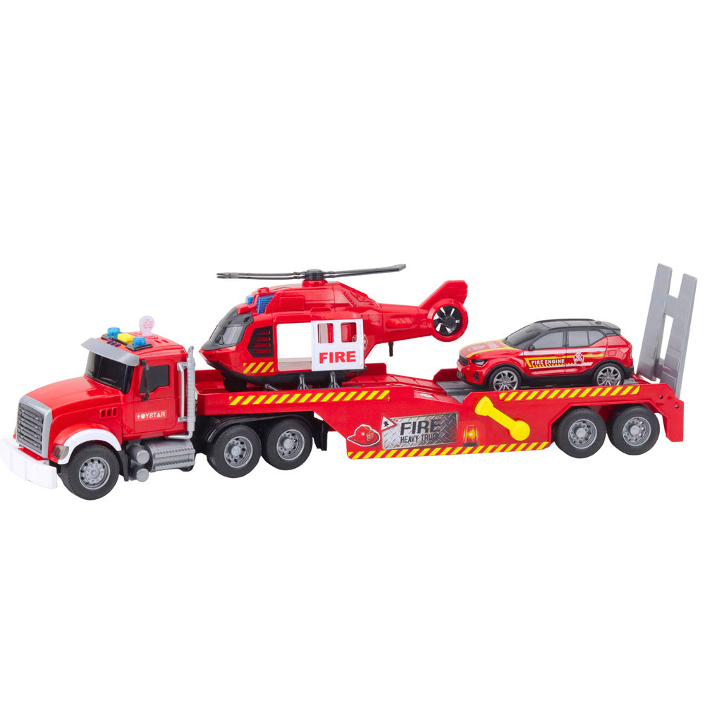 Vatrogasni set sa vozilima - kamion, helikopter i auto