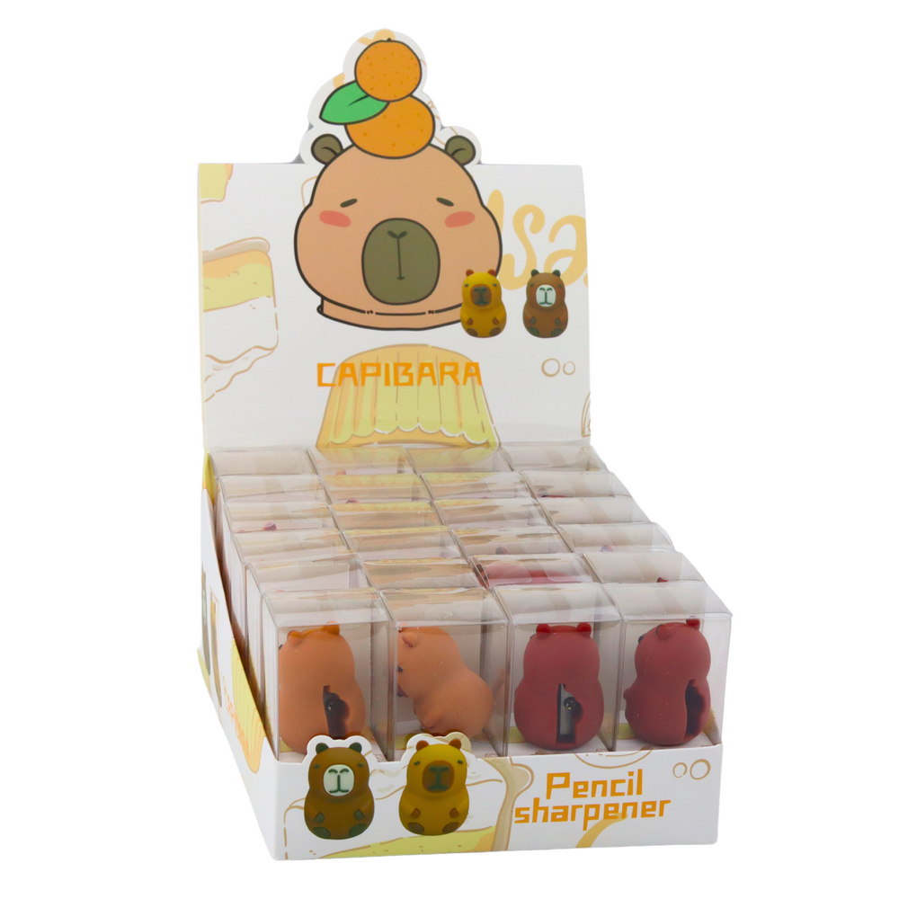 Sharpener for thin pencils, school, office, Capybara, brown