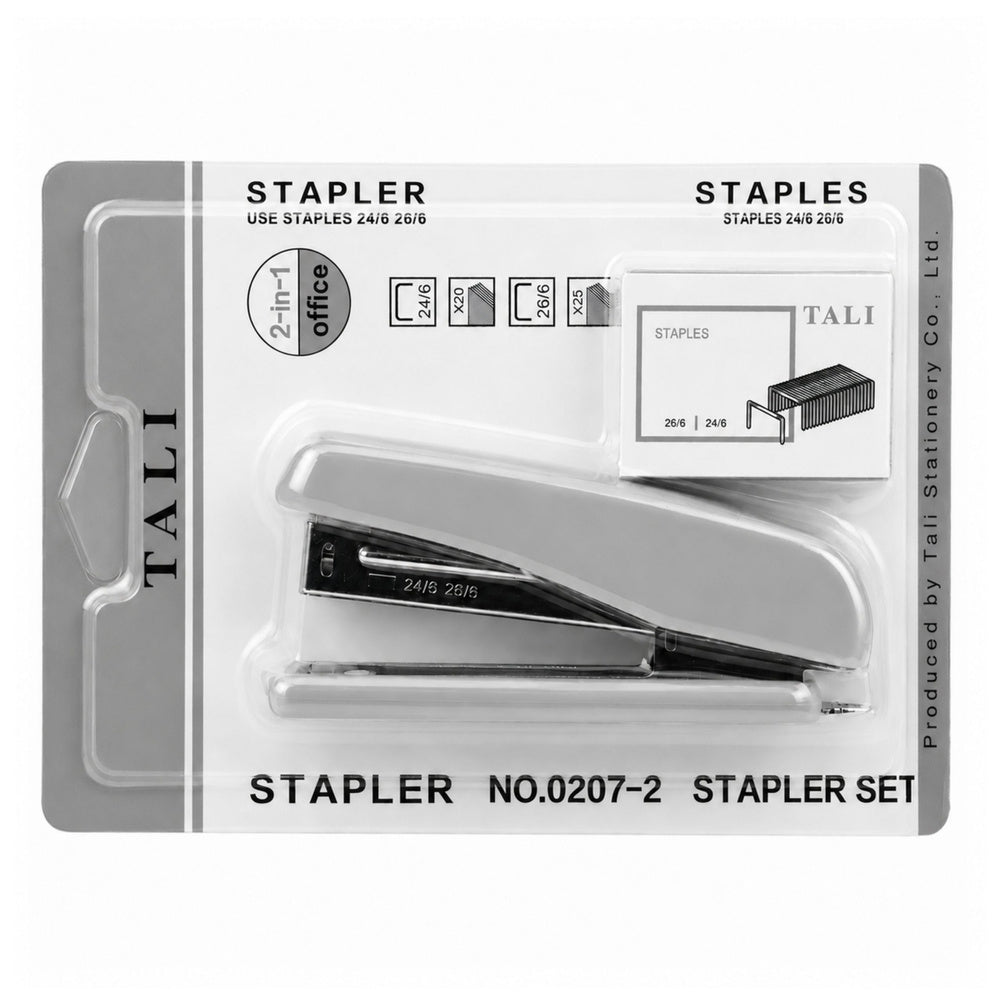 Metal Office Stapler Up to 25 Sheets 24/6 26/6 Staples Gray