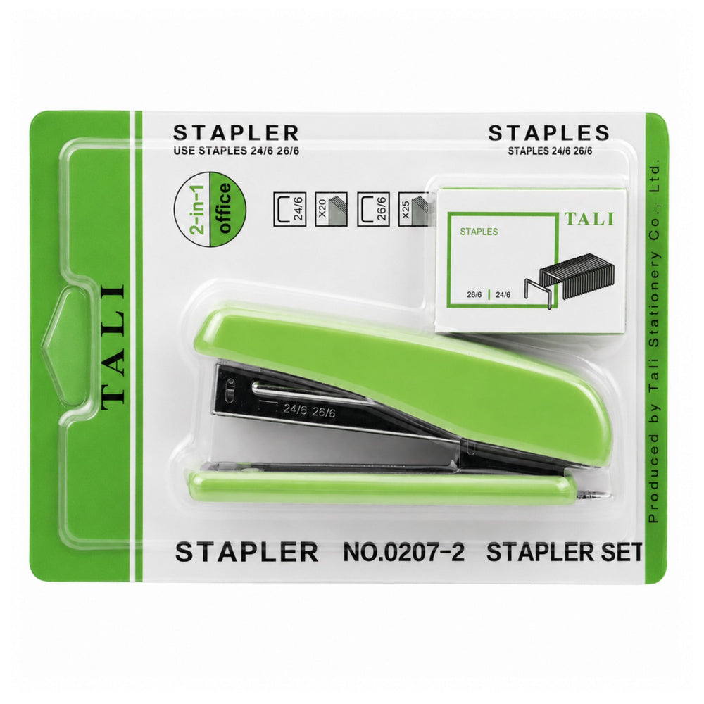 Metal Office Stapler Up to 25 Sheets 24/6 26/6 Staples Green