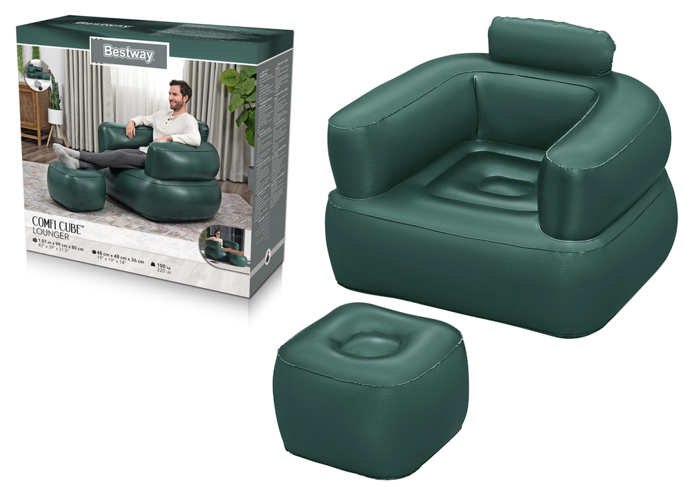 Lagana fotelja na napuhavanje Bestway 75137 - tamno zelena