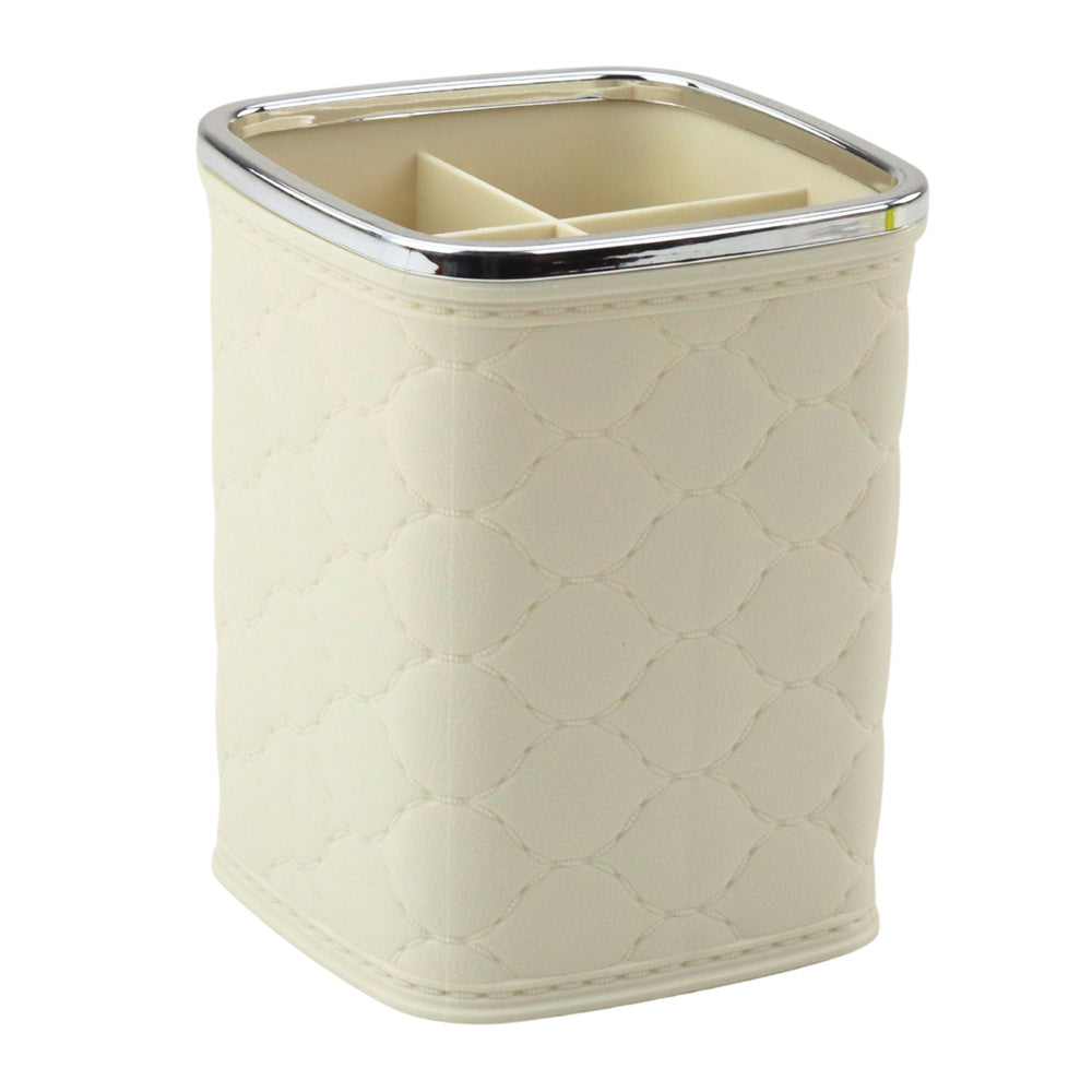 Brush Organizer, Four Compartments, White, 12 x 9.5cm