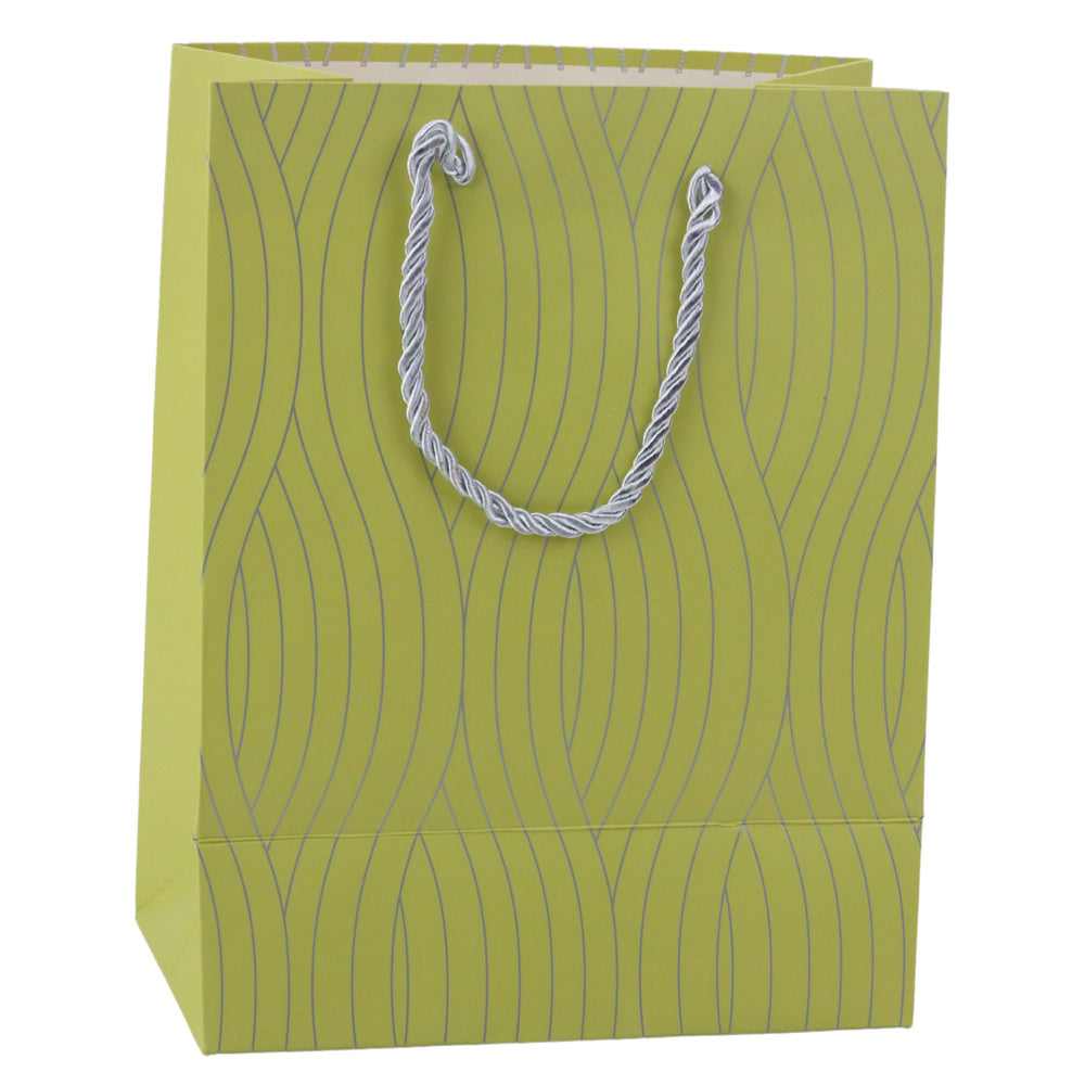 Paper Gift Bag Silver Wavy Lines 23 x 18 x 10.5 cm