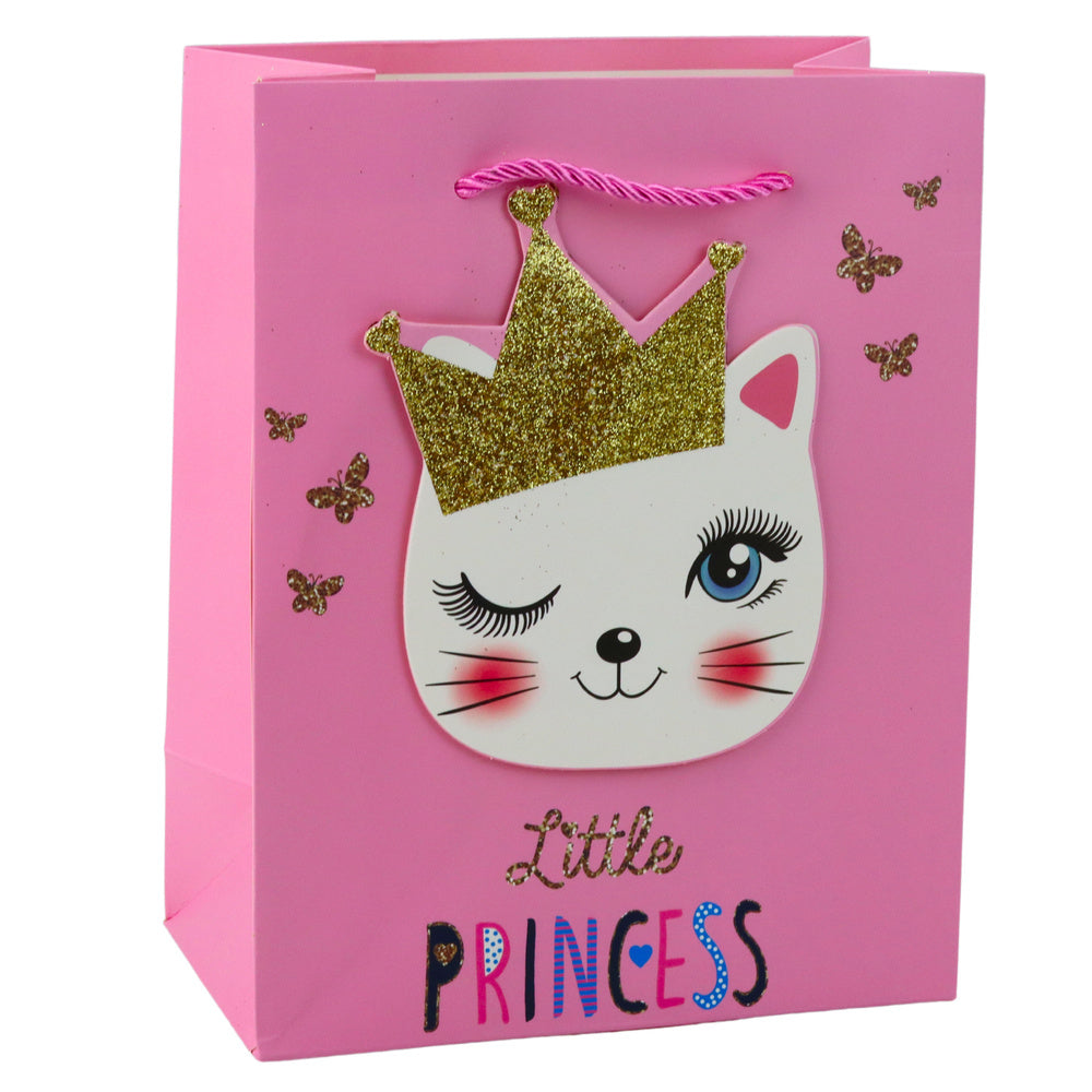 Paper Gift Bag Kittens Glitter Pink 23 x 18 x 10.5 cm